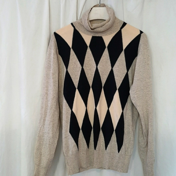 Cashmere Argyle turtleneck - Picture 1 of 4